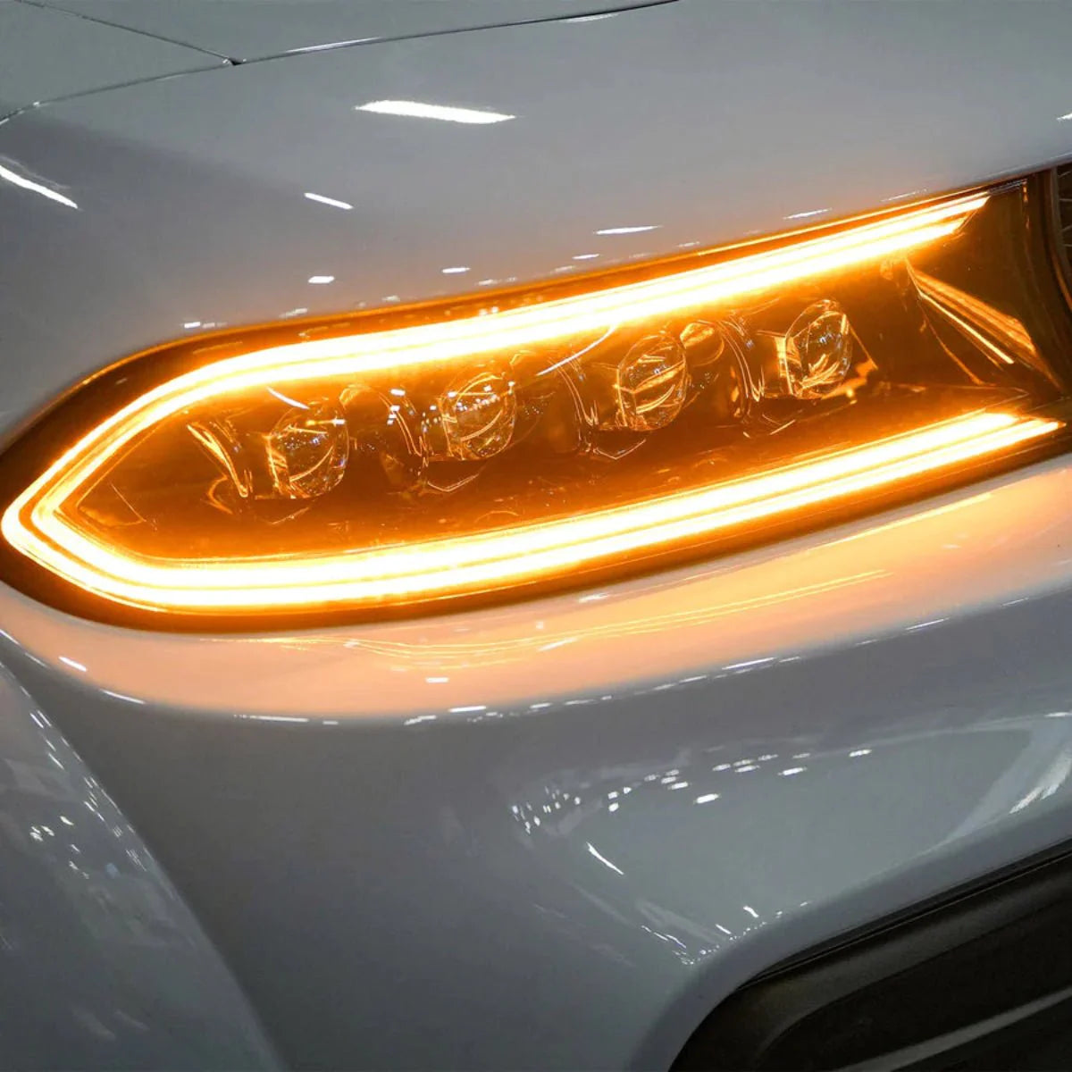15-23 Dodge Charger Quad LED Projector Headlights Stealth Black Hellcat Style w/ Sequential Signal