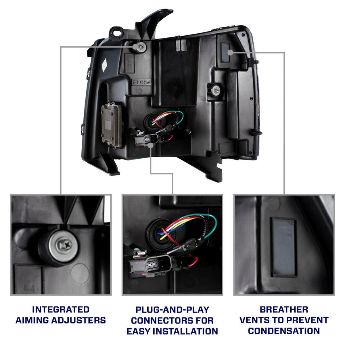 Form Lighting LED Projector Headlights for 2007-2013 SILVERADO 1500, SILVERADO 2500 HD, SILVERADO 3500 HD - FL0005